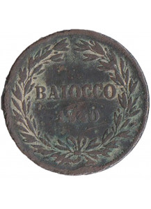 1840 - GREGORIO XVI Baiocco Rame Zecca Bologna MB Rara